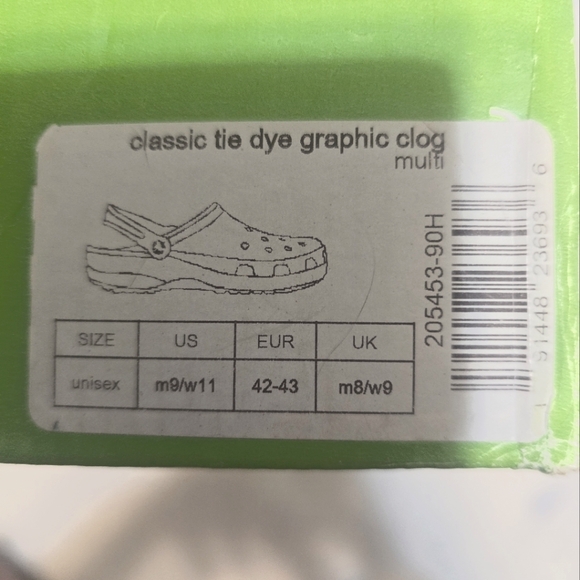 Crocs Classic Tie Dye Graphic Clog Unisex M9/W11 - Picture 7 of 7